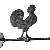 Rooster weathervane accent