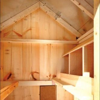 A-frame chicken coop interior