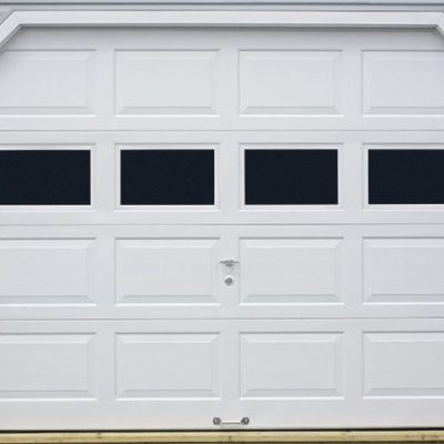 Garage door with windows