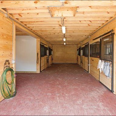 Finished horse barn interior