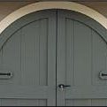 Green double arch door