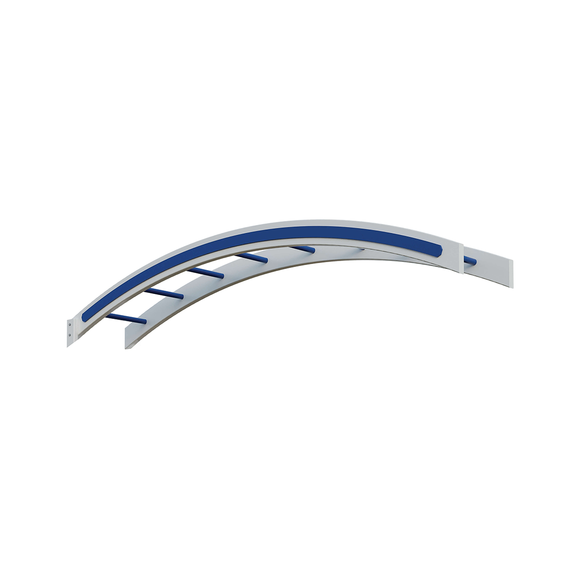 white and blue arched beam