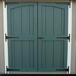 Green classic double doors