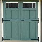 Green standard swinging double doors