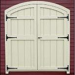 White double arched barn doors