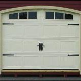 White double arched shed doors