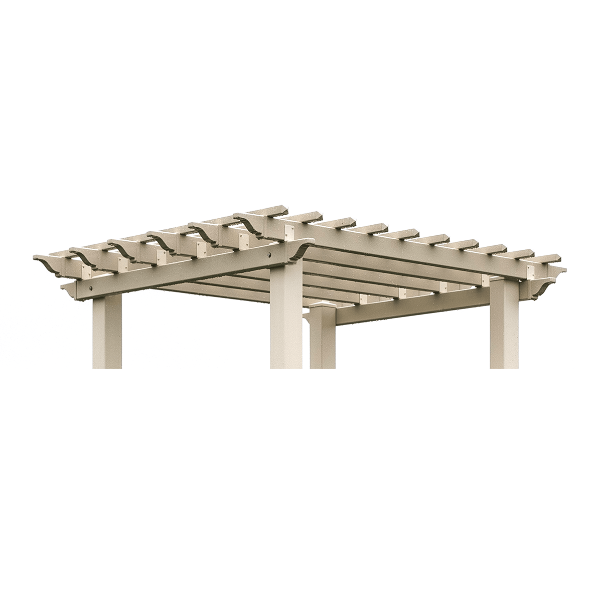 almond colored pergola roof