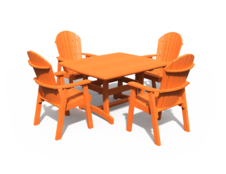 4' x 4' Adirondack 5 Piece Dining Set