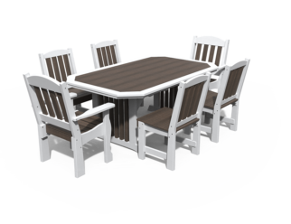 4' x 6' English Garden 7 Piece Dining Set