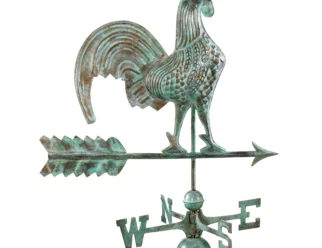 Blue verde rooster weathervane