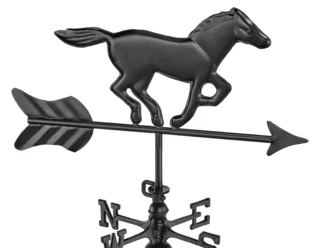 Black aluminum cottage horse compass accent