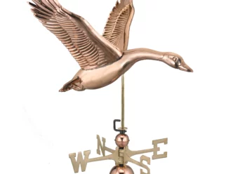 Feathered goose weathervane