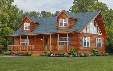 Wooden Log Cabin Home