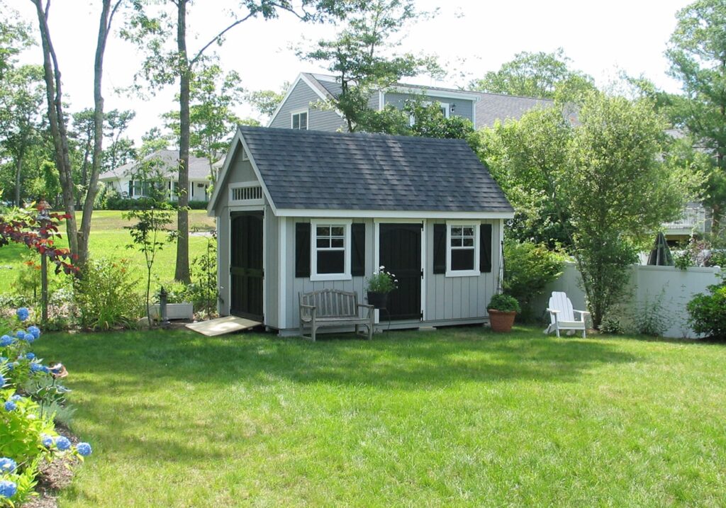 A-frame garden shed.