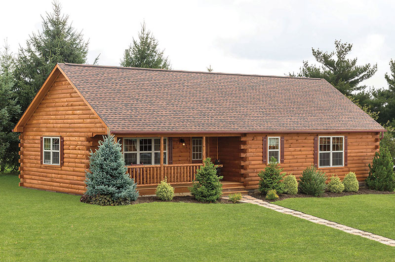 Exterior of the Frontier log cabin home