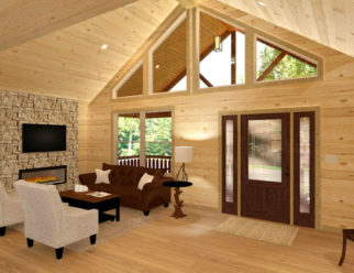 Interior of Alpine Log Cabin