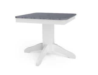 gray and white square table