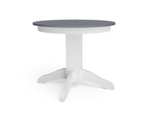 gray and white round dining table