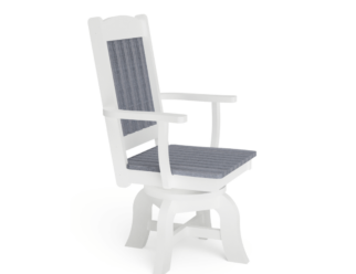 gray sunnyside swivel dining arm chair