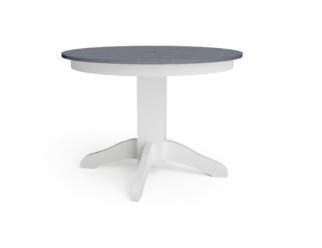 gray and white round dining table