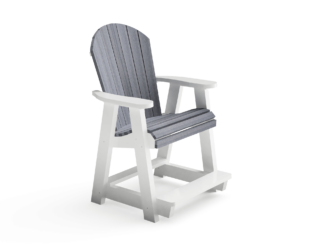 gray fanback counter arm chair