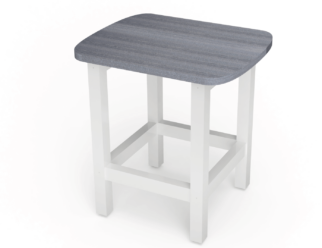 white and gray oval side table