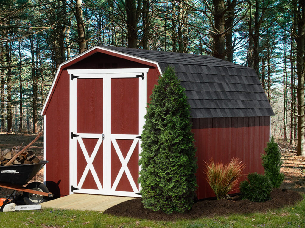 Red mini barn shed