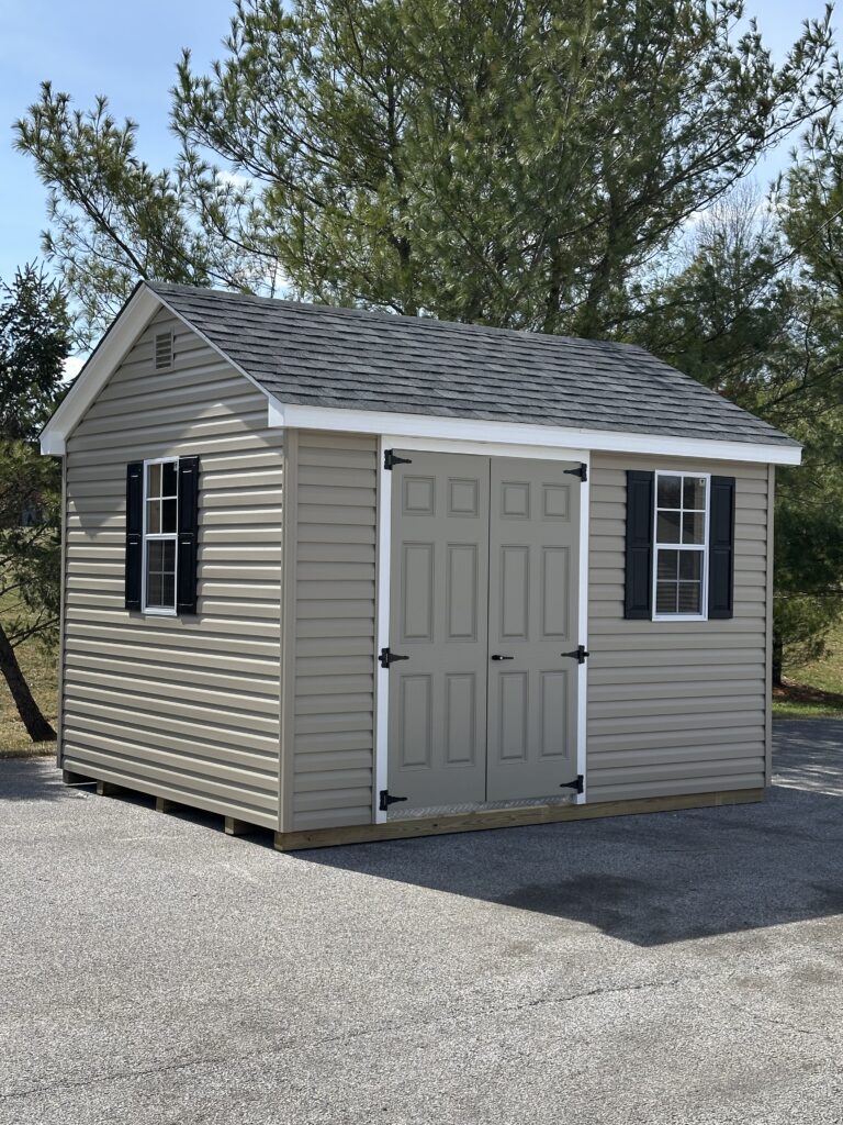 tan 10x12 in stock cape shed
