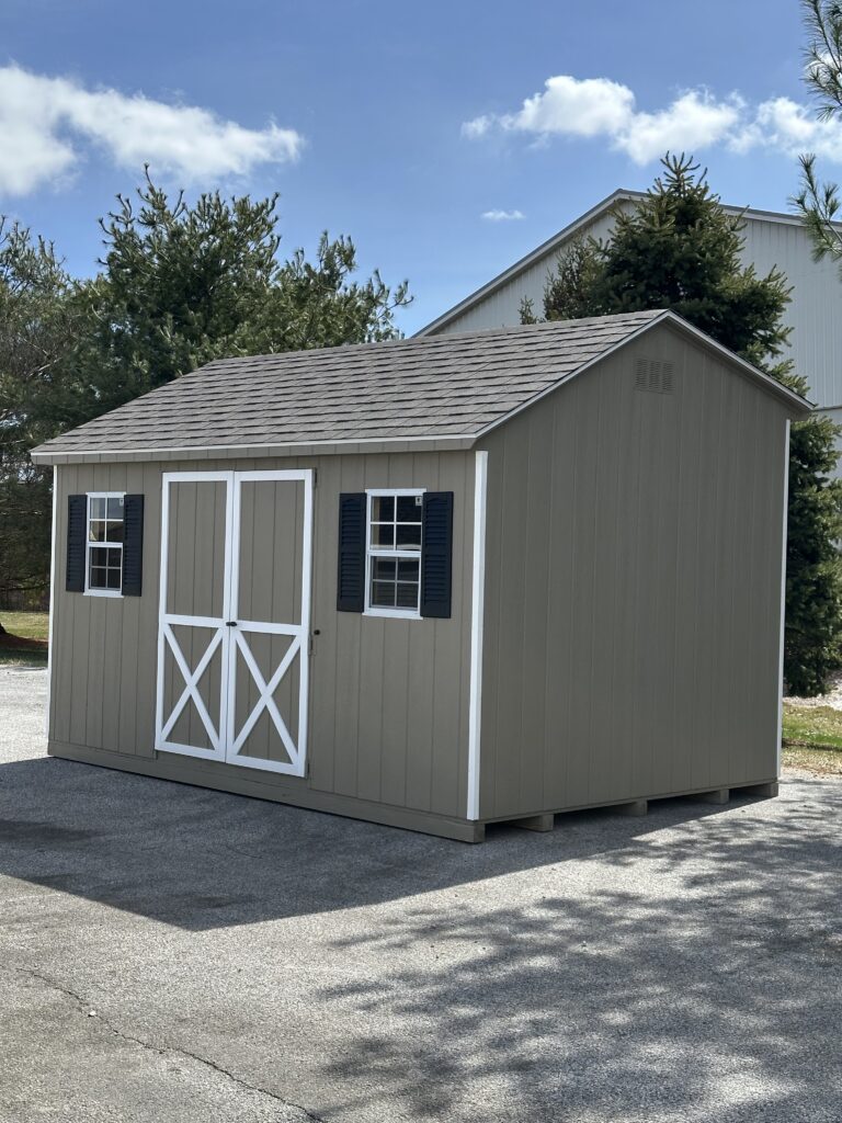 tan 10x14 Monterey in stock shed
