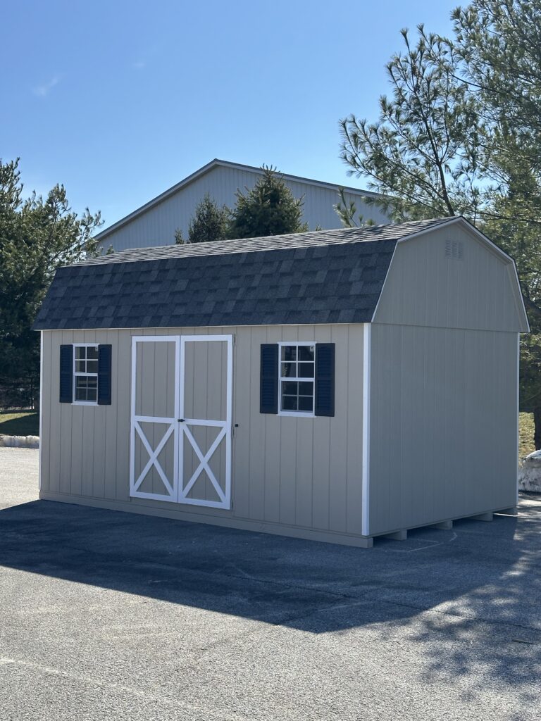 tan 10x16 in stock dutch shed