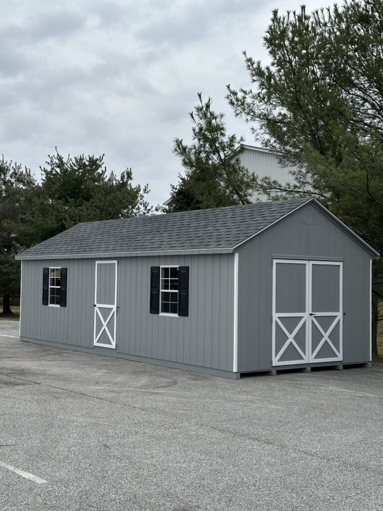grey 12x28 in stock cape shed