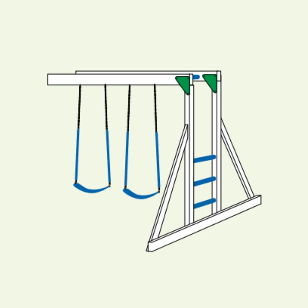 Graphic of a 2-Position Climber Swing Beam
