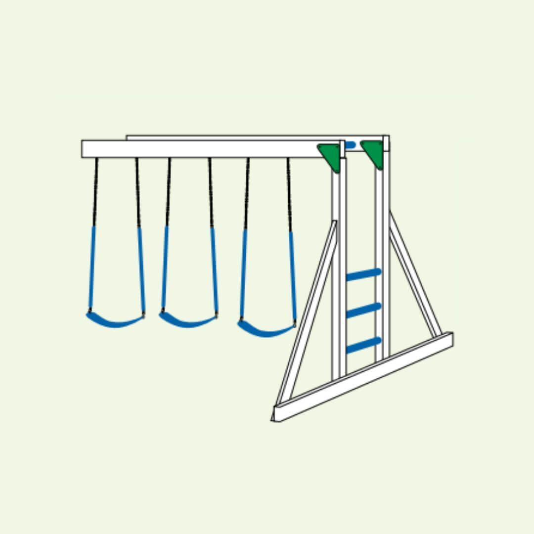 Graphic of a 3-Position Climber Swing Beam