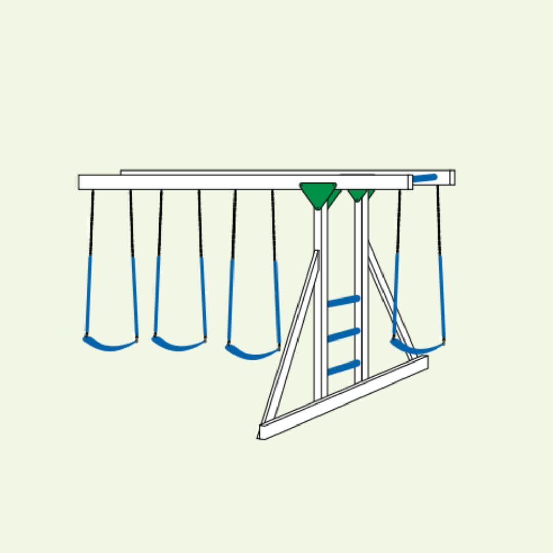 Graphic of a 4-Position Climber Swing Beam