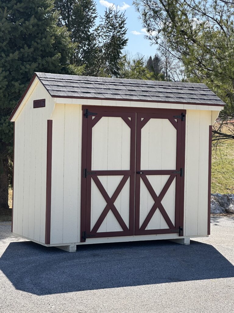light colored 4x8 in stock quaker shed