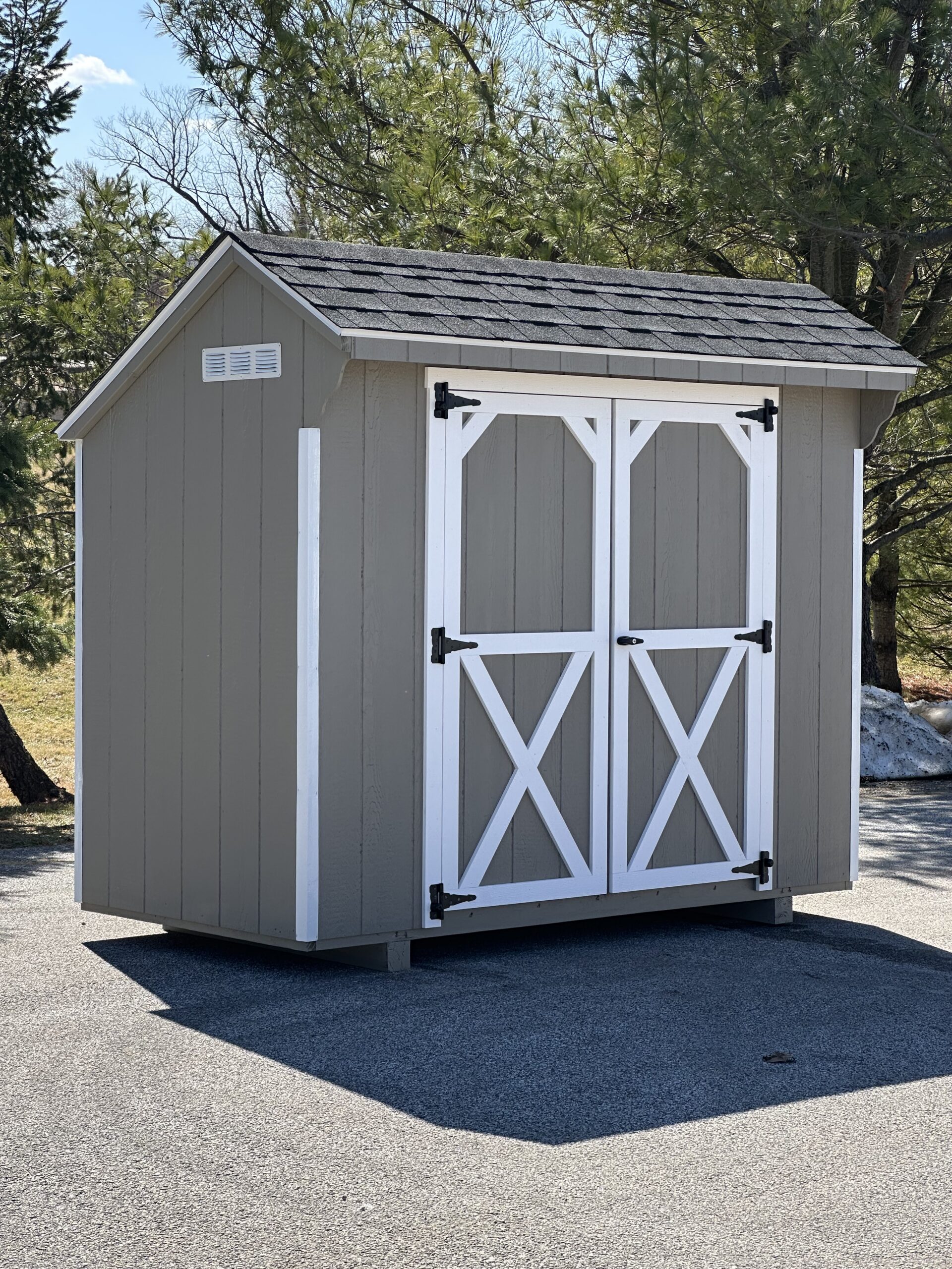 tan 4x8 in stock quaker shed