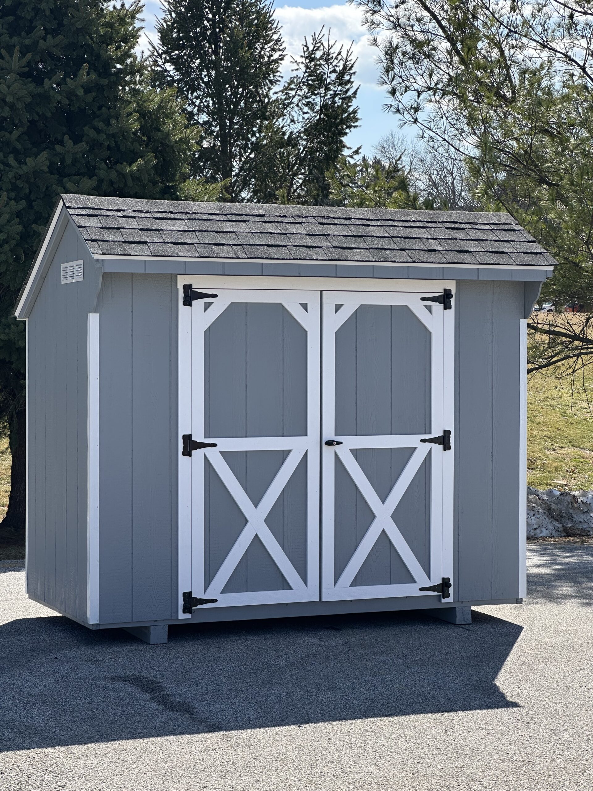light colored 4x8 in stock quaker shed