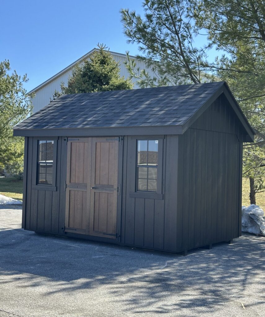 dark brown 8x12 in stock a frame elite shed