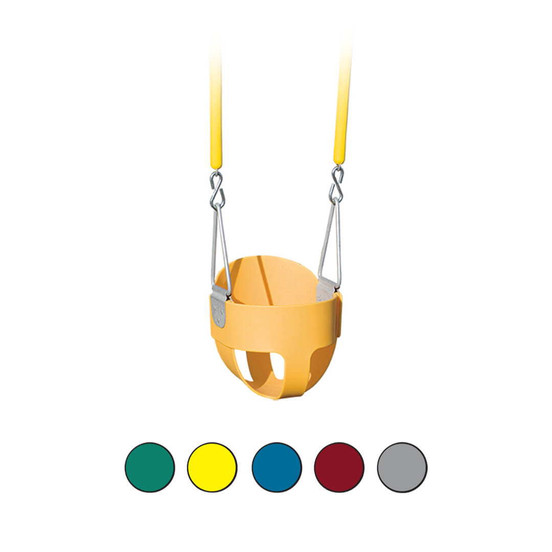 Yellow bucket baby swing