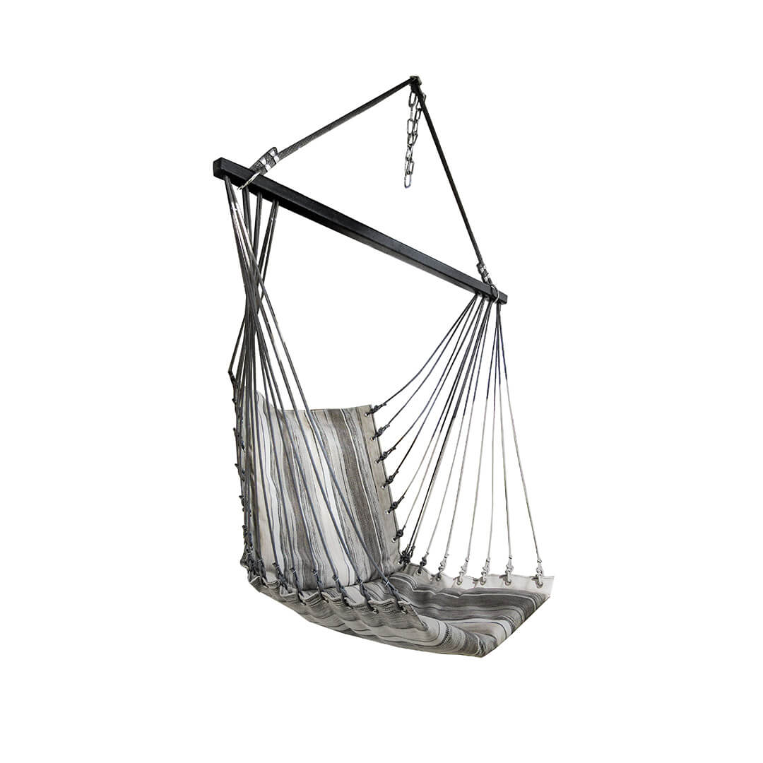 Gray fabric hammock swing