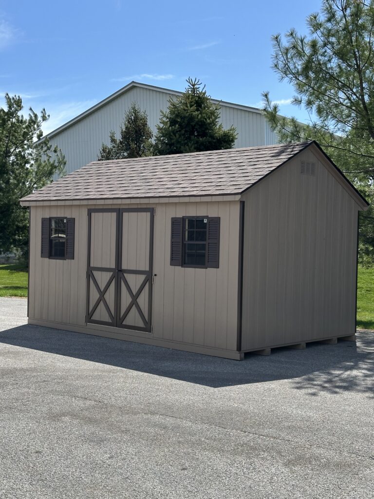 light brown 10x16 in stock cape shed