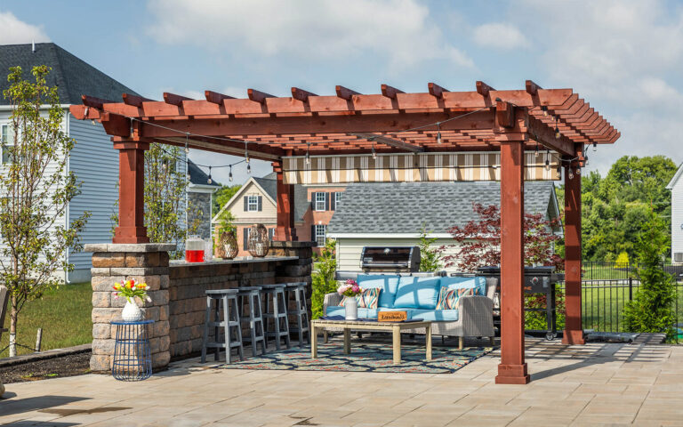 amish built pergola for backyard