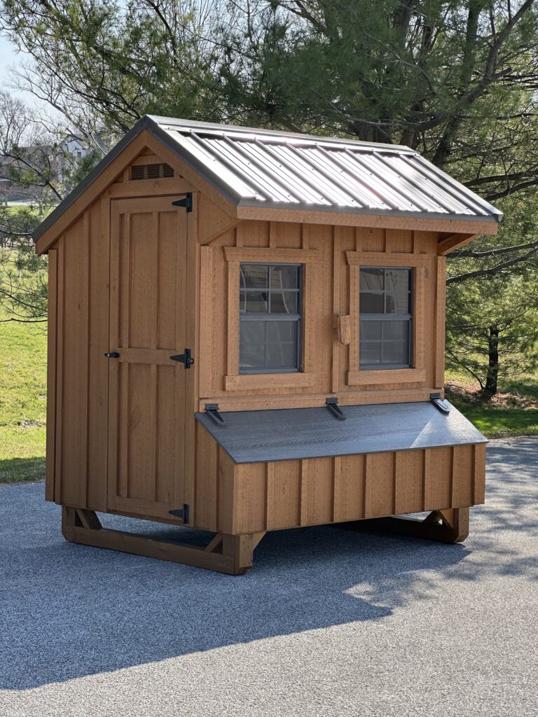 in-stock 4x6 brown quaker chicken coop